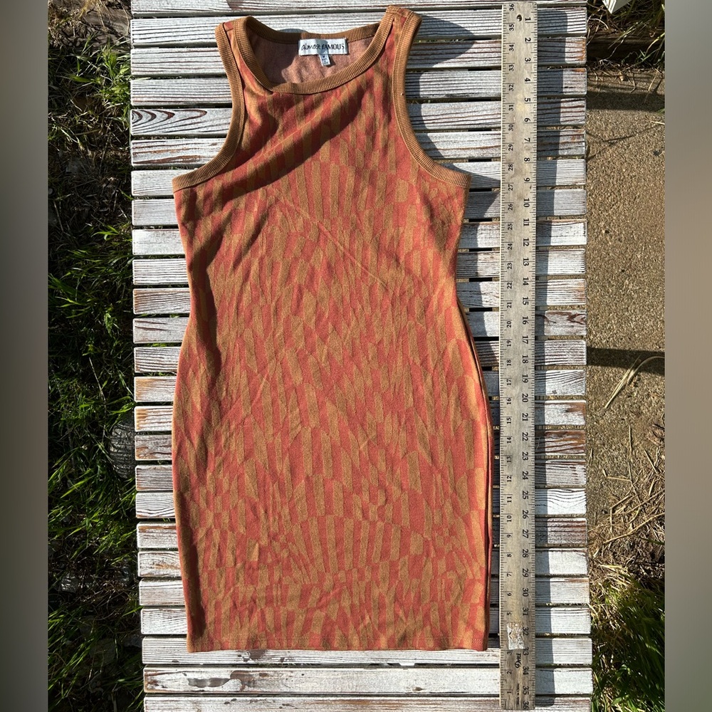 Orange and tanish brown dress